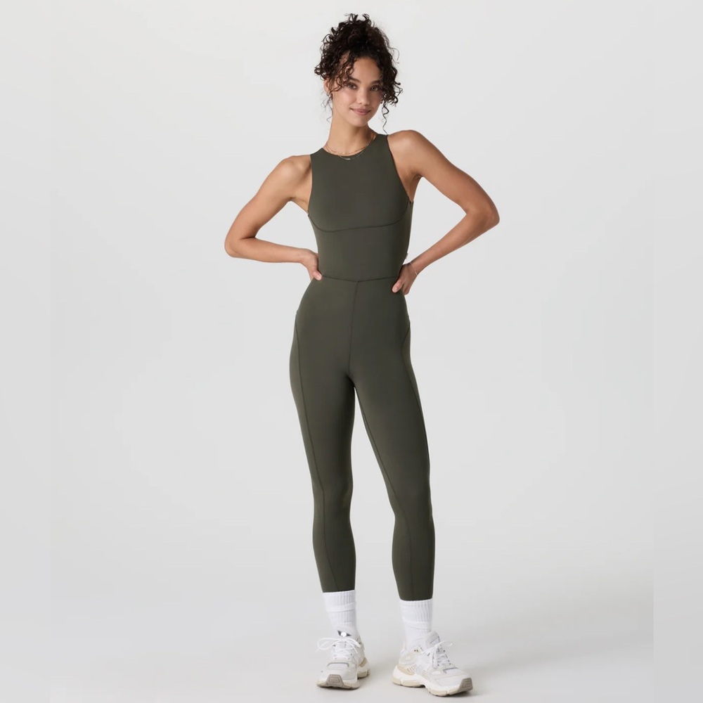 Vuori Olive Green Sleeveless Jumpsuit